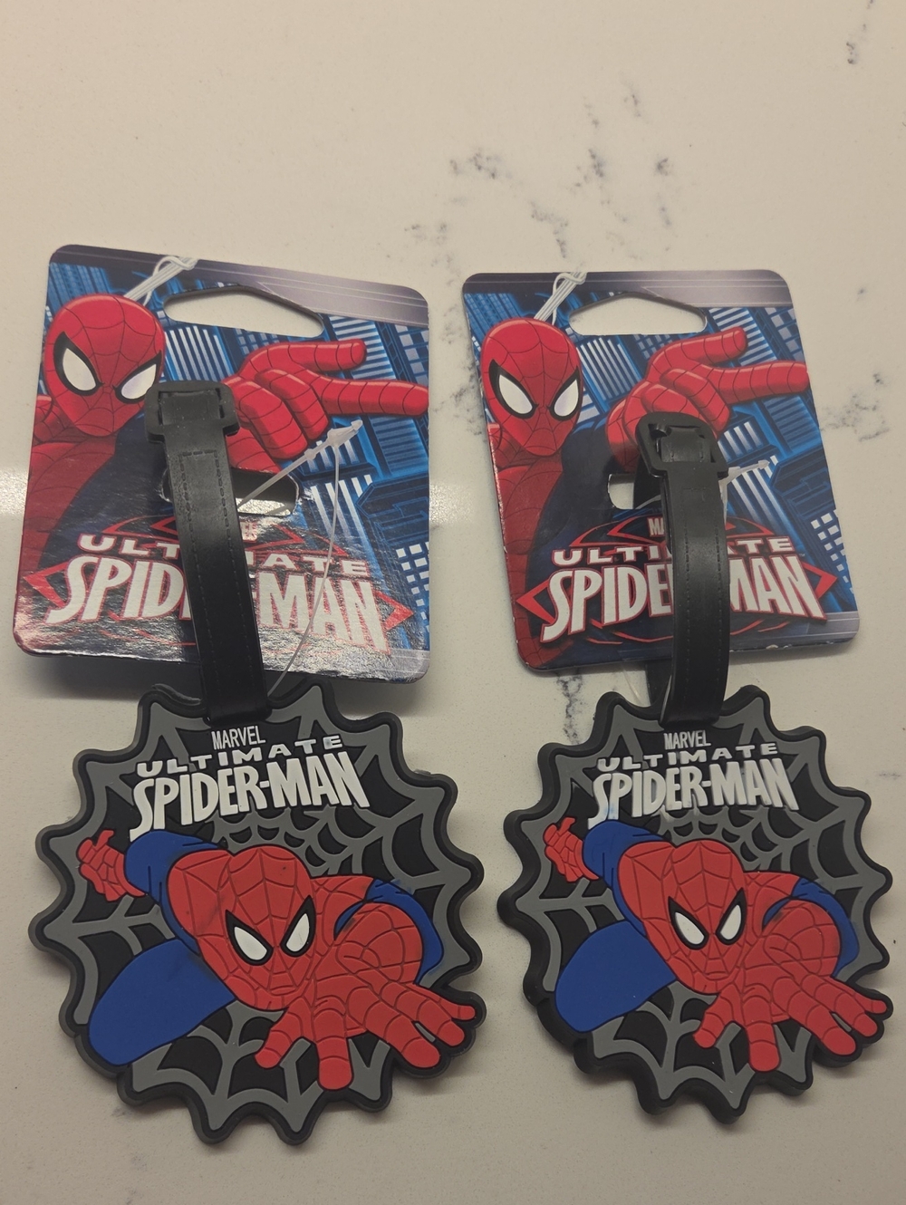 Marvel Spider-Man Luggage Tag in Red, Blue & Black - Pair